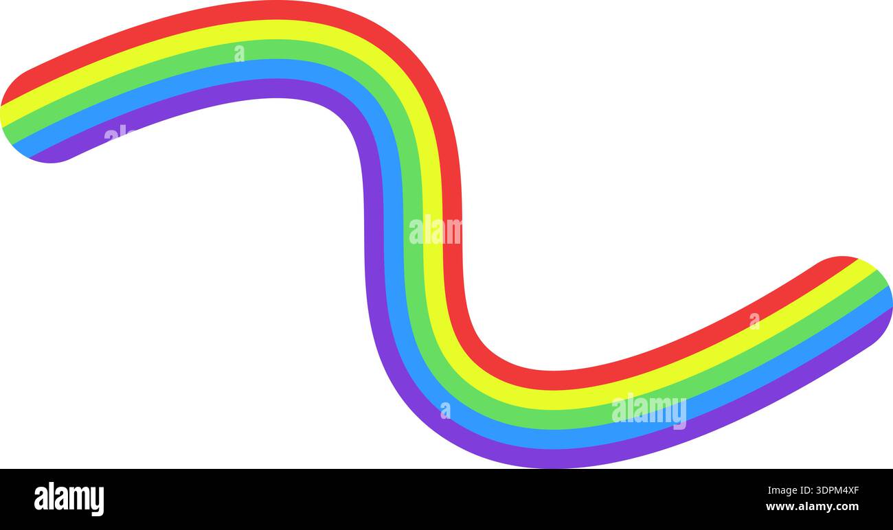 Rainbow colored path in a wave shape. Stock Vector
