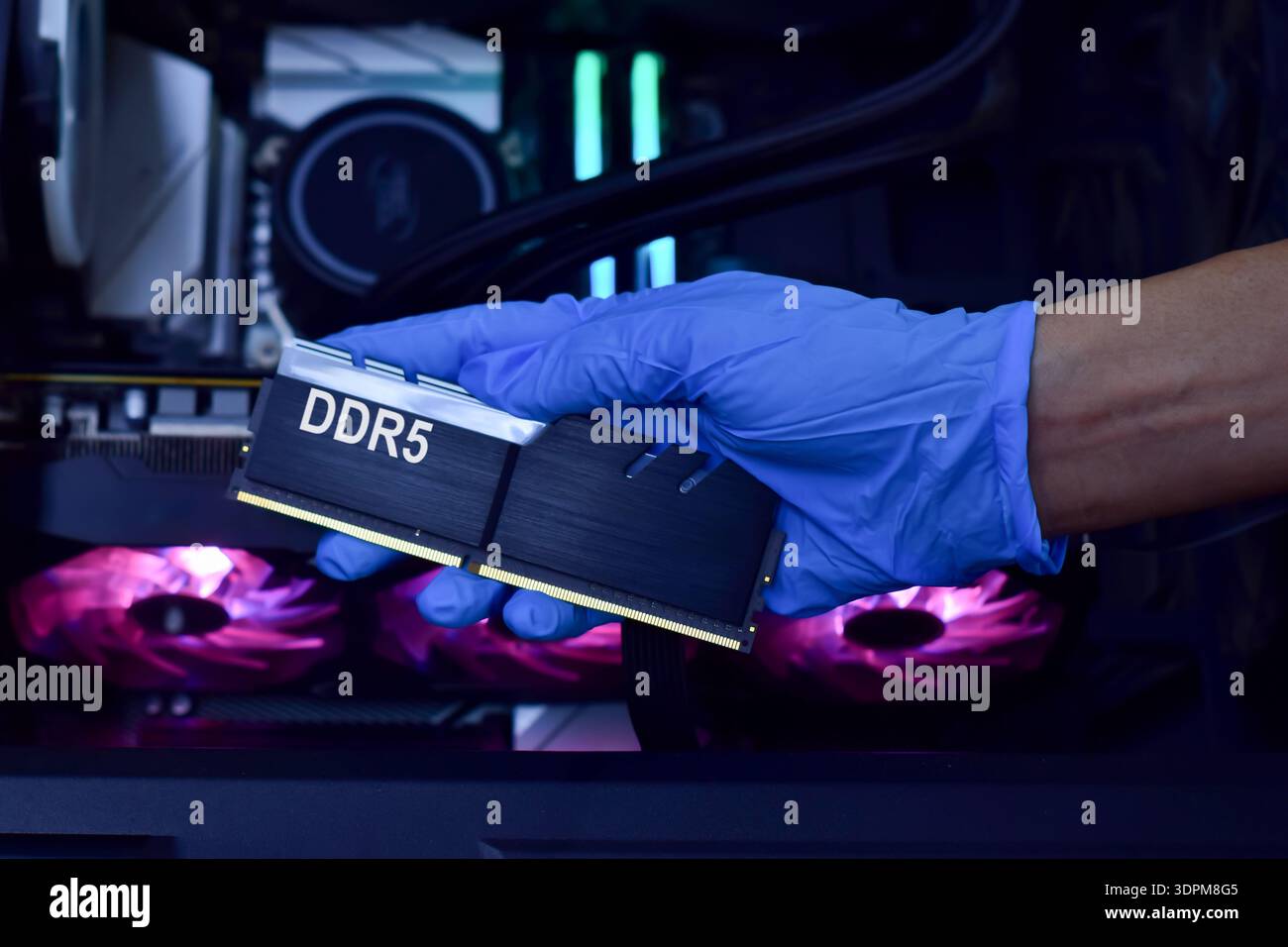 High-speed DDR5 RAM modules. Stock Photo