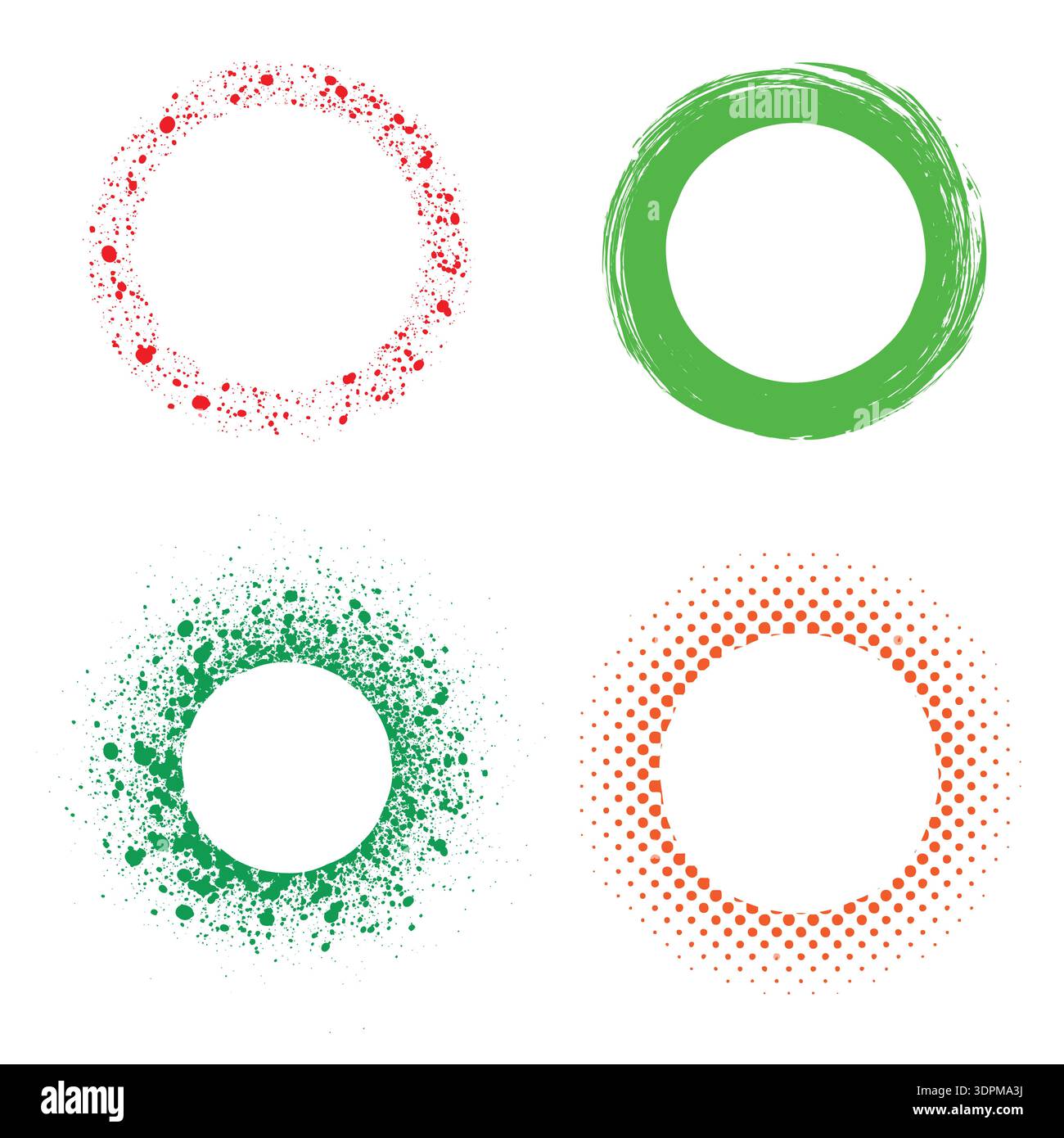Set of grunge circle frames on a white background Stock Vector Image ...