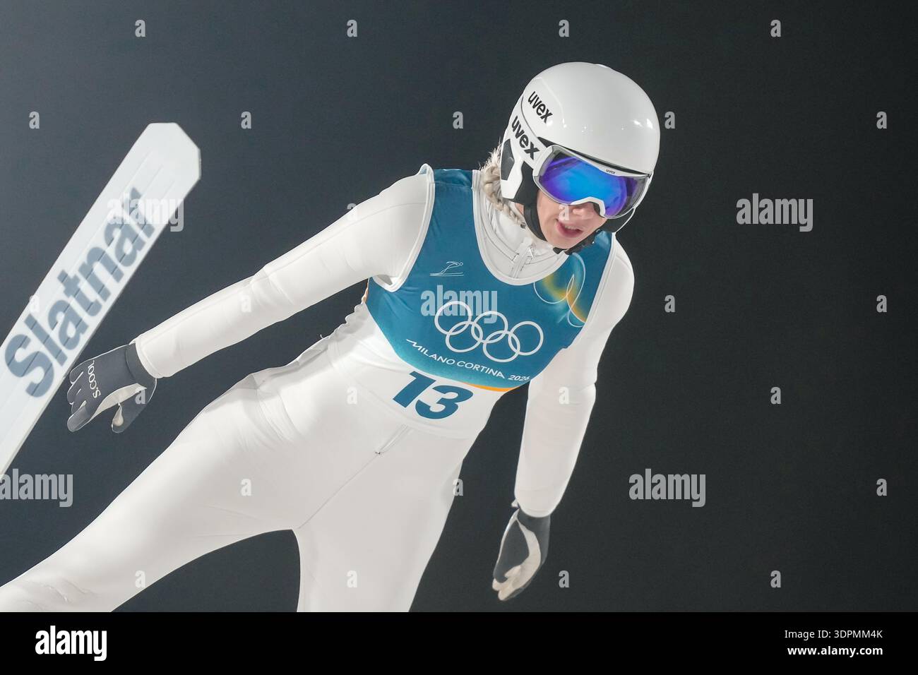 Daniela Vasilica Toth, of Romania, soars through the air during her ...