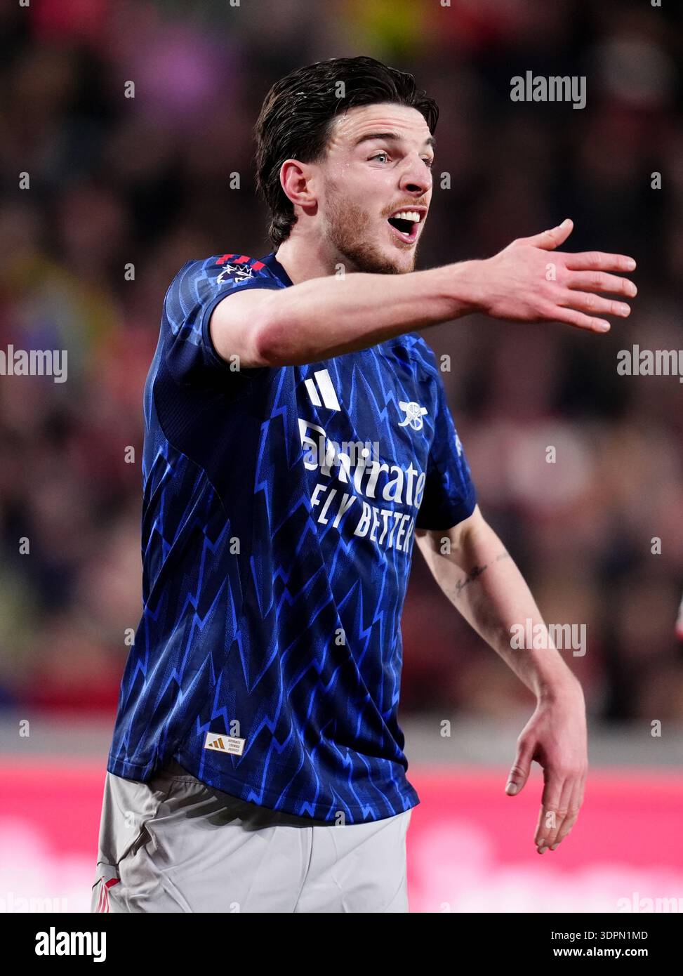Arsenal’s Declan Rice during the Premier League match at the Gtech ...