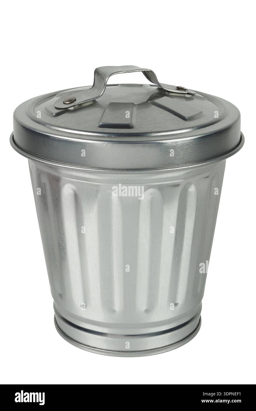 Small trash bin isolated on white background Stock Photo