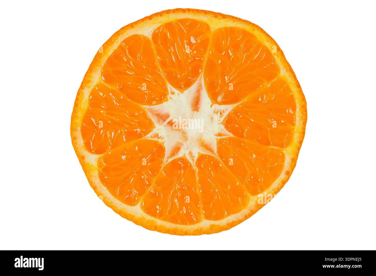 Mandarin orange half isolated on white background Stock Photo