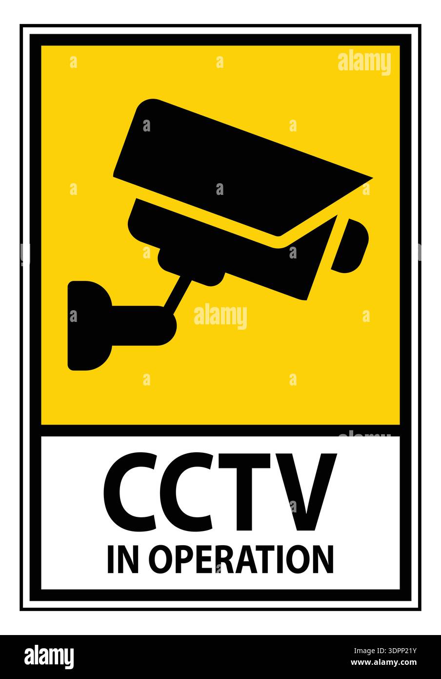 This illustration features a CCTV camera sign indicating security ...