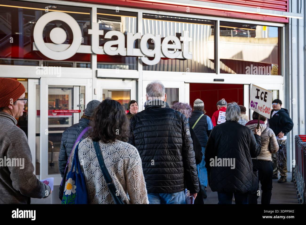 Seattle, USA. 15th Feb 2026. Anti-Ice Protestors gather outside the ...