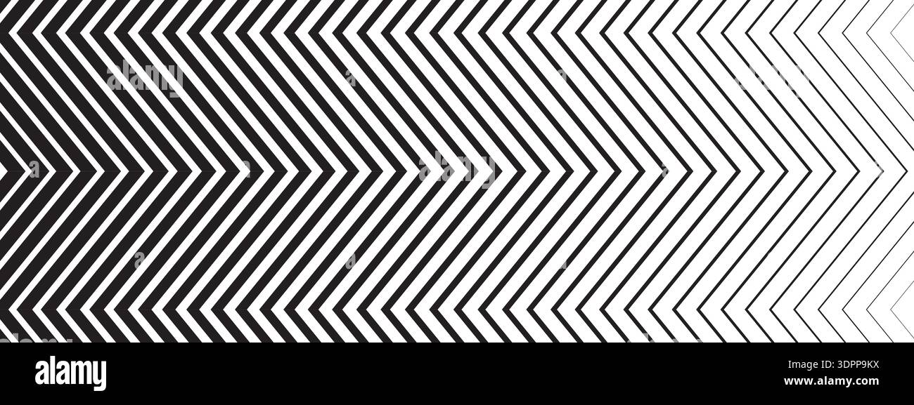 Background with repeated vertical zigzag lines with different thickness. Black and white zig zag pattern. Parallel jagged stripes texture Stock Vector