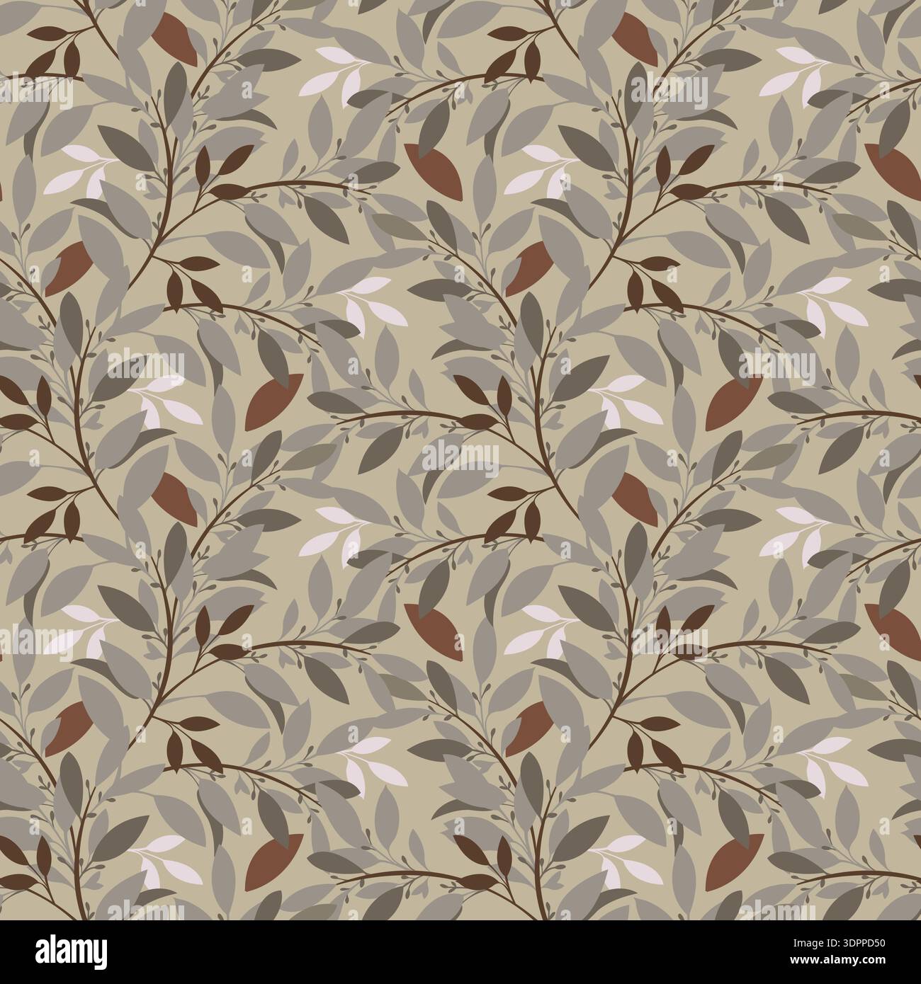 Vector seamless pattern with leaves Stock Vector