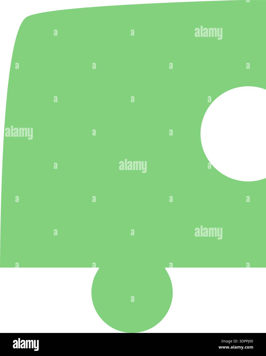 Flat Green Jigsaw Puzzle Piece Stock Vector