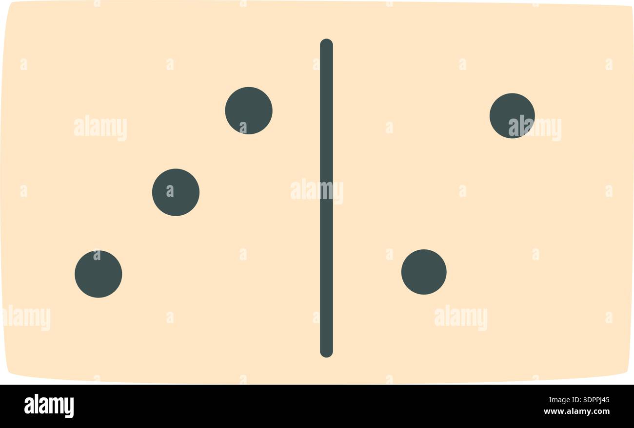 Simple Black And White Domino Tile Stock Vector