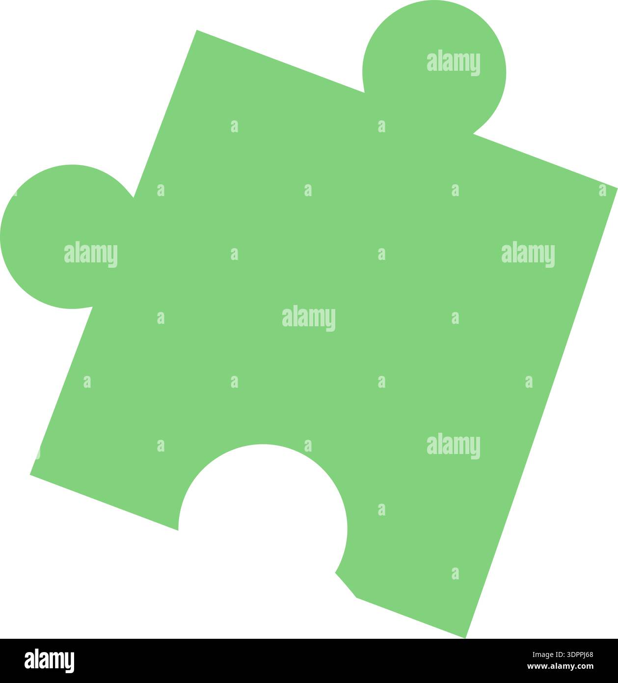 Flat Green Jigsaw Puzzle Piece Stock Vector