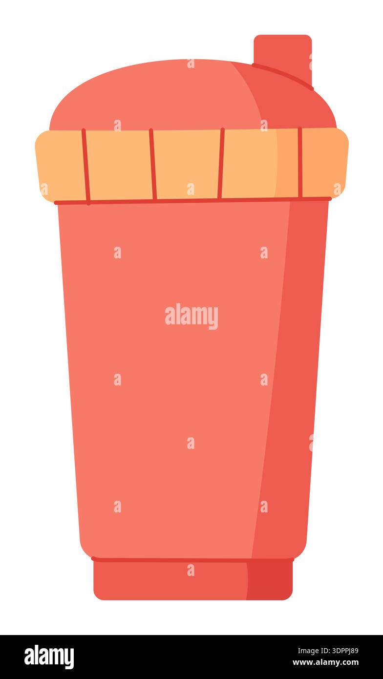 Flat Protein Shaker Sticker Stock Vector