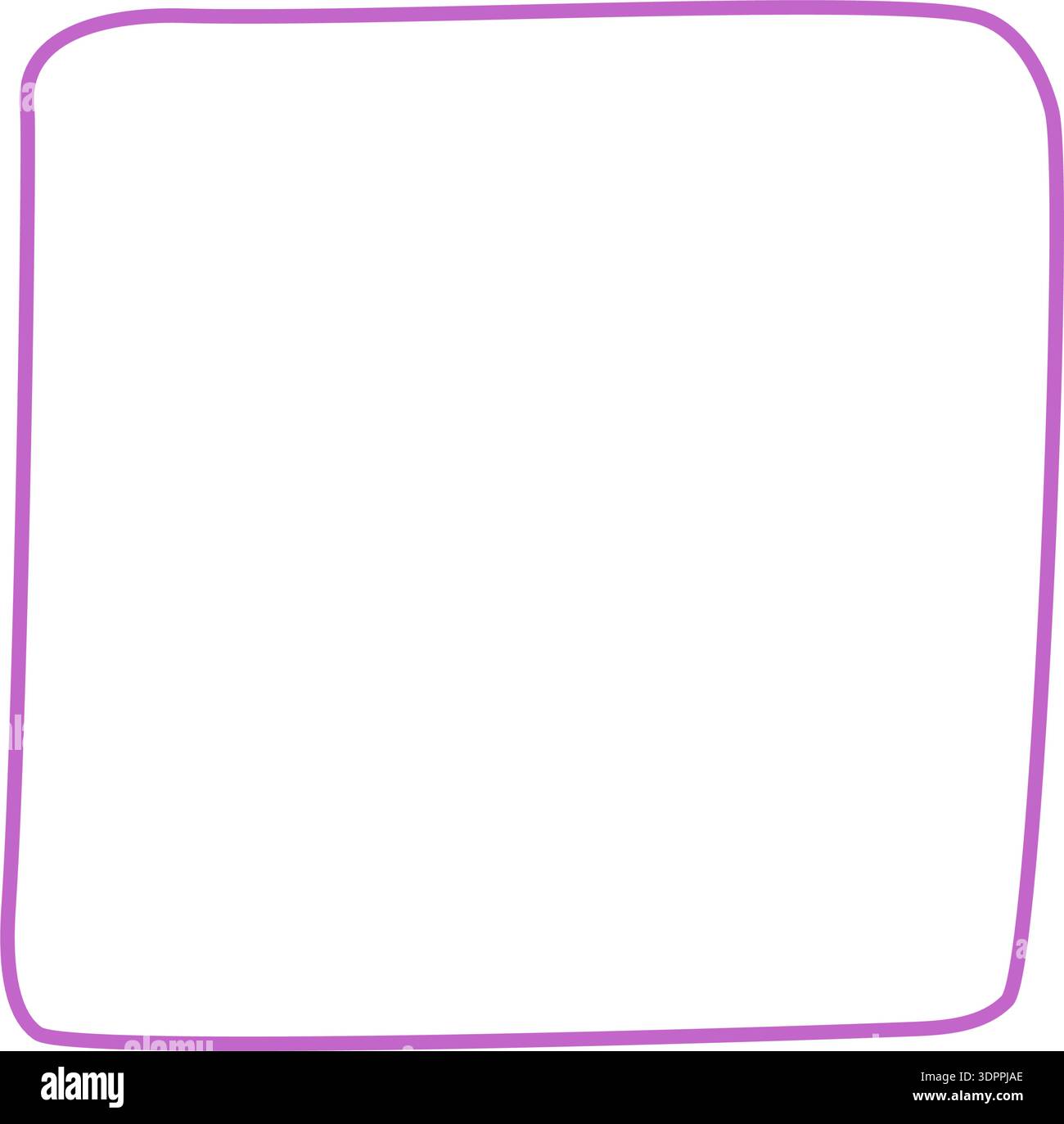 Hand Drawn Organic Purple Square Frame Stock Vector