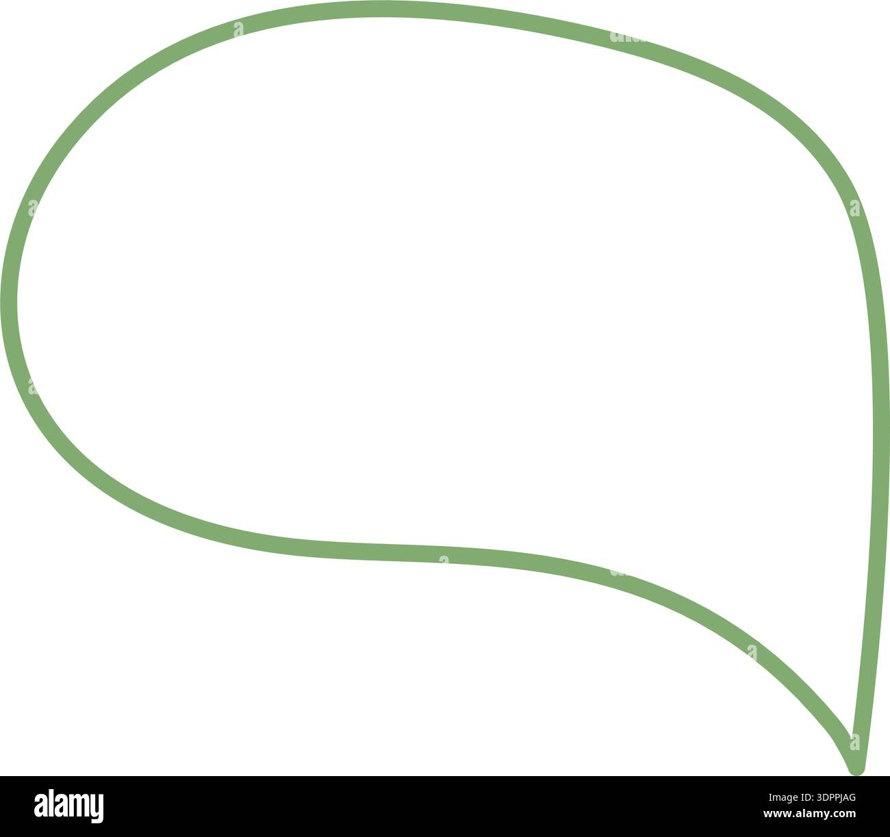 Fluid Green Hand Drawn Speech Bubble Stock Vector