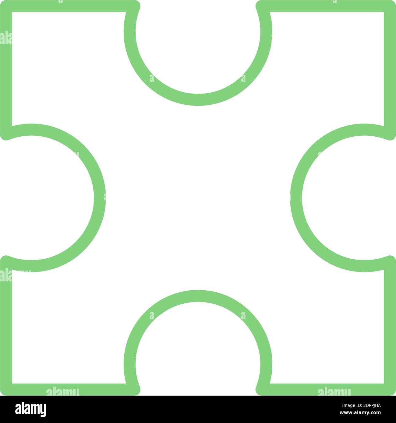 Simple Flat Green Jigsaw Piece Stock Vector