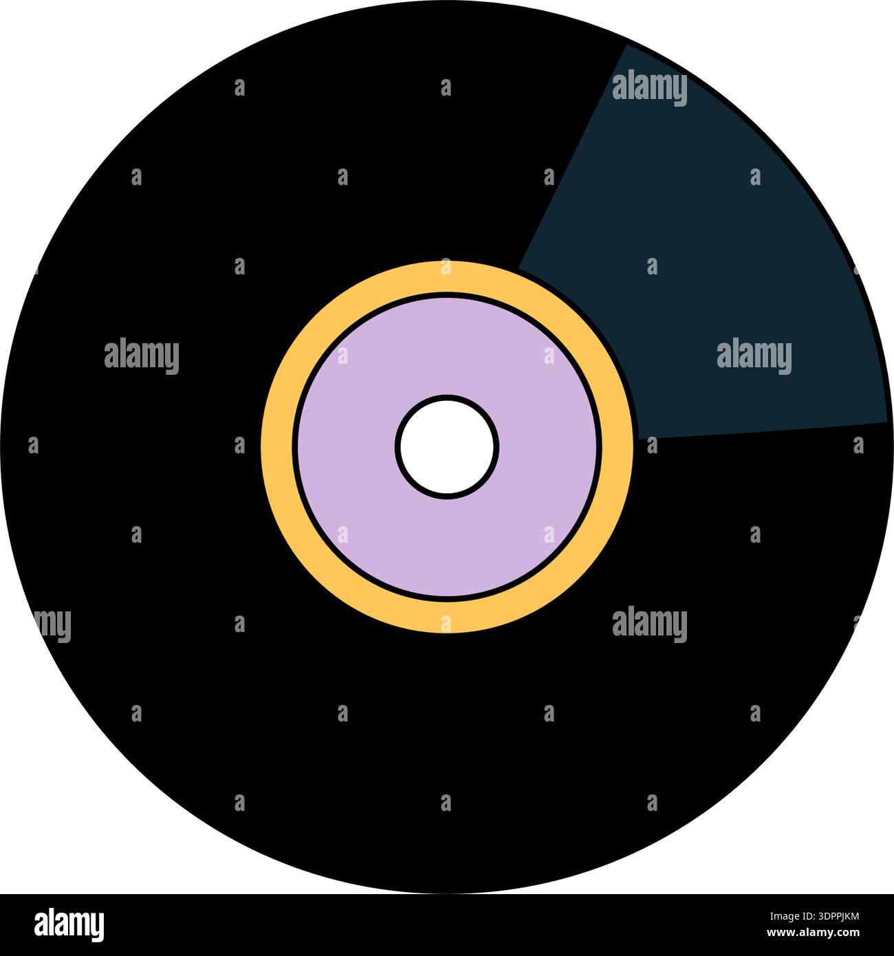 Retro Groovy Vinyl Record Sticker Stock Vector