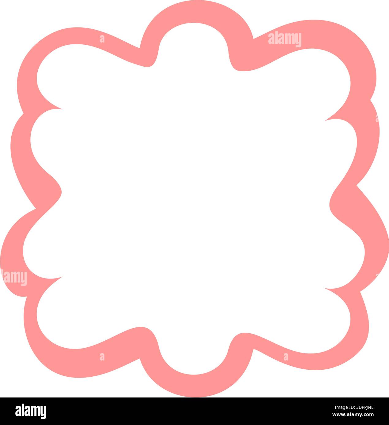 Groovy Retro Wavy Outline Frame Shape Stock Vector