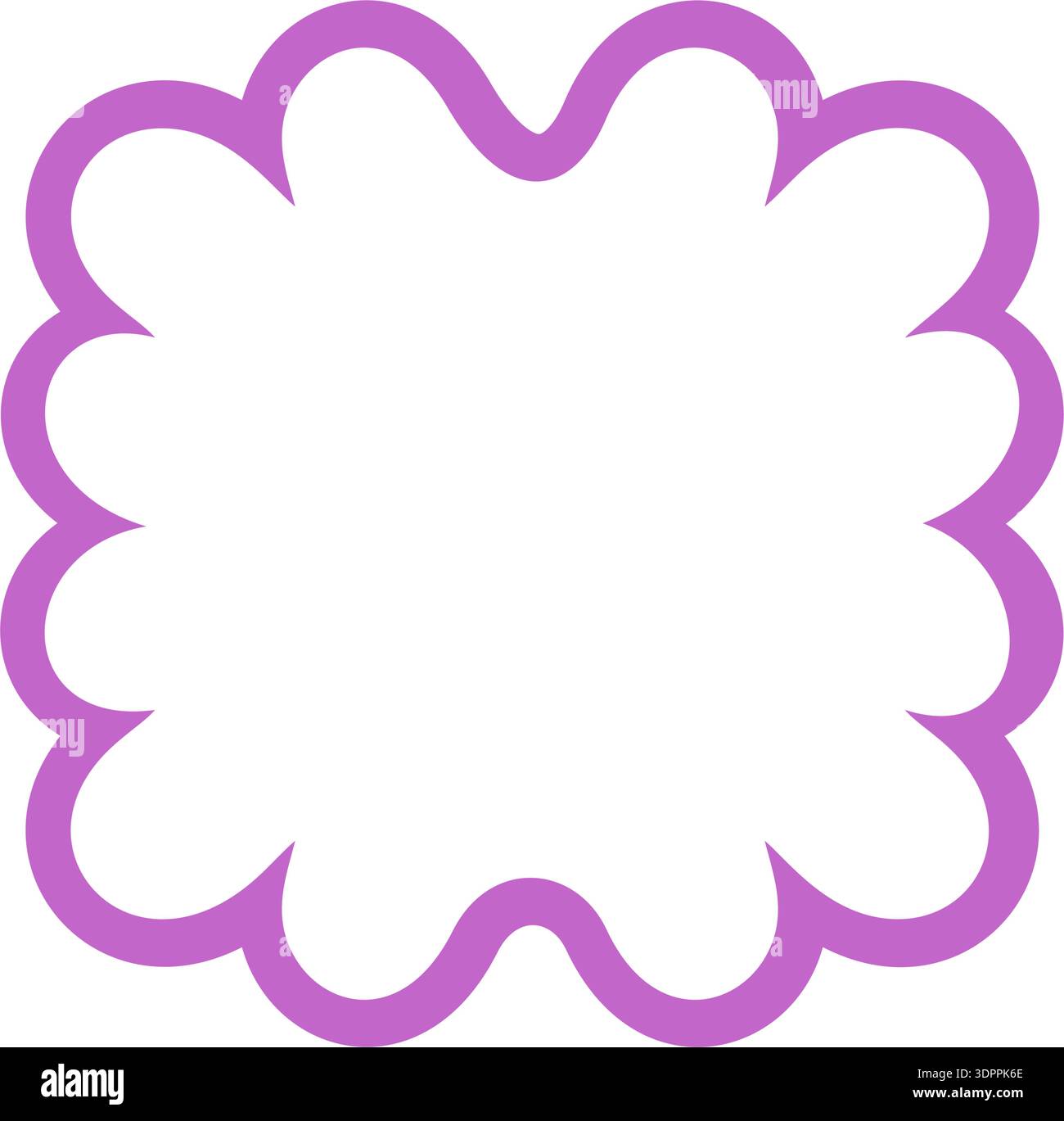 Groovy Scallop Bubble Frame Outline Stock Vector