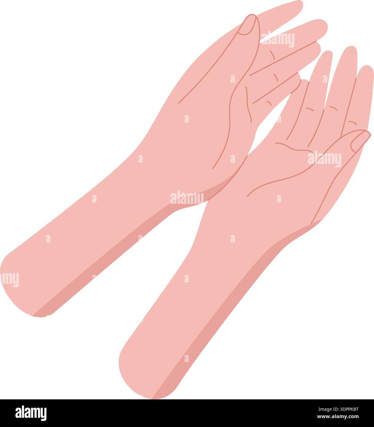 Open Flat Hands Symbol Charity Stock Vector