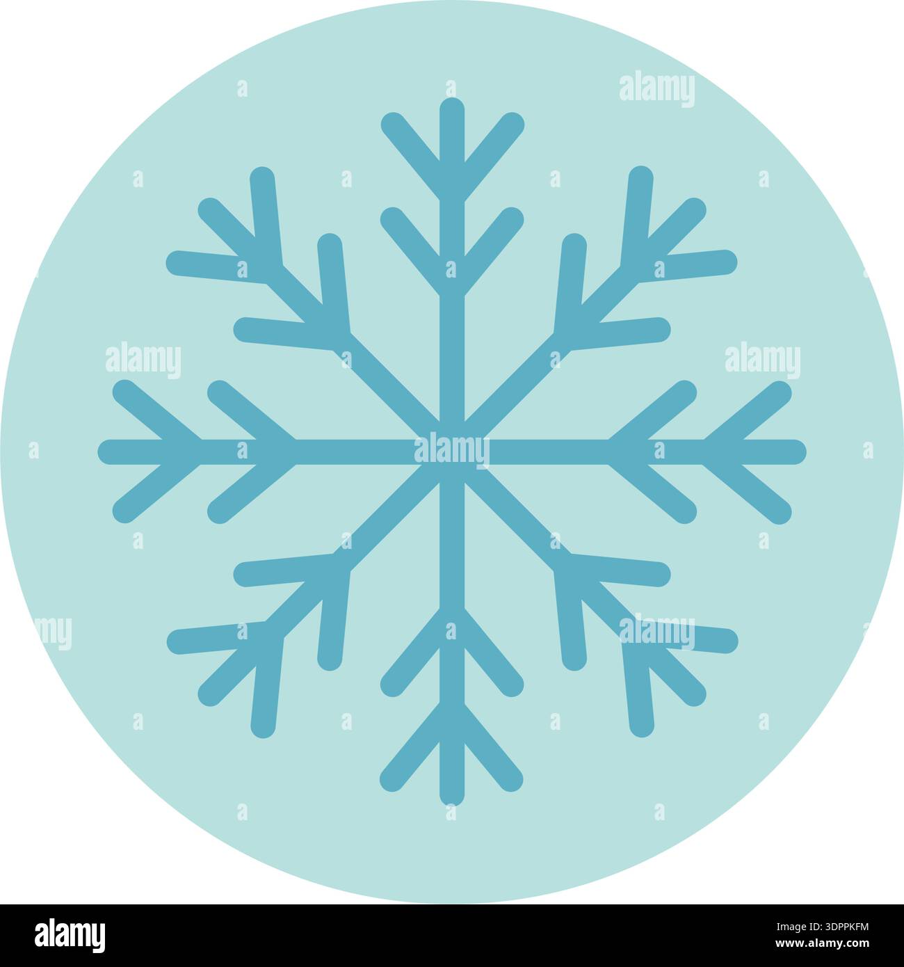 Blue Outline Snowflake Ornament Label Stock Vector