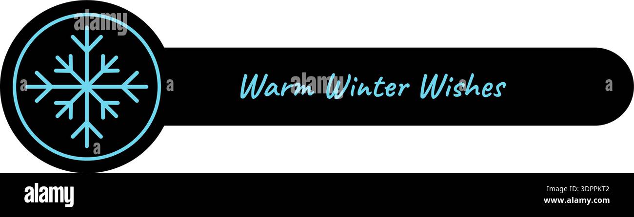 Icy Black Snowflake Sticker Seal Box Stock Vector