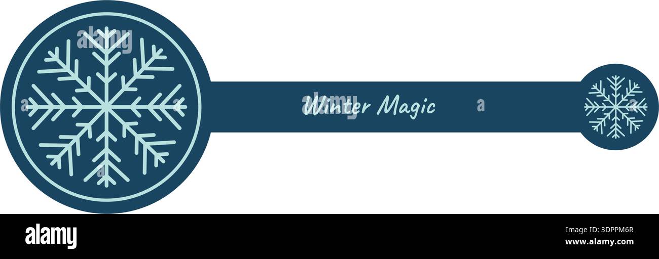 Blue Snowflake Line Sticker Seal Stock Vector
