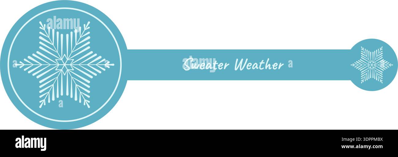 Icy Snowflake Sticker With Blue Line Stock Vector