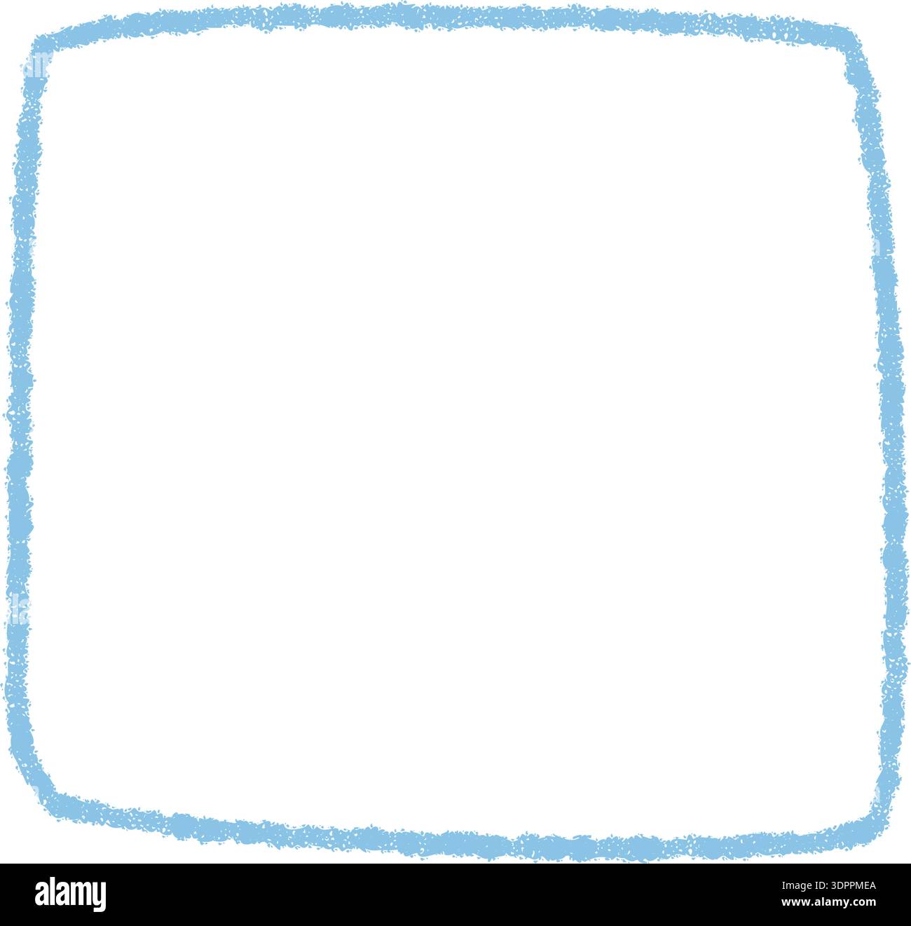 Blue Crayon Sketch Square Frame Outline Stock Vector