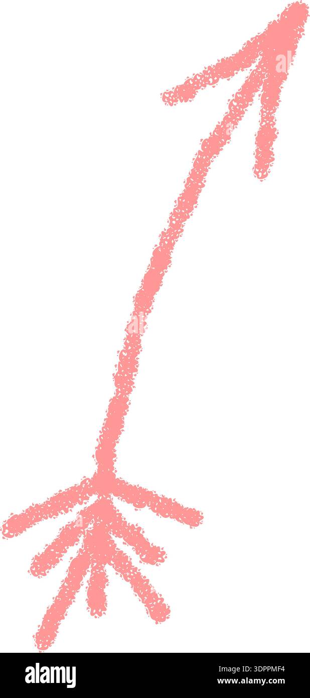 Hand Drawn Wavy Pastel Arrow Icon Stock Vector