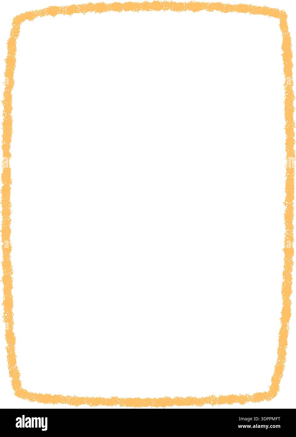 Crayon Sketch Organic Rectangle Frame Outline Stock Vector