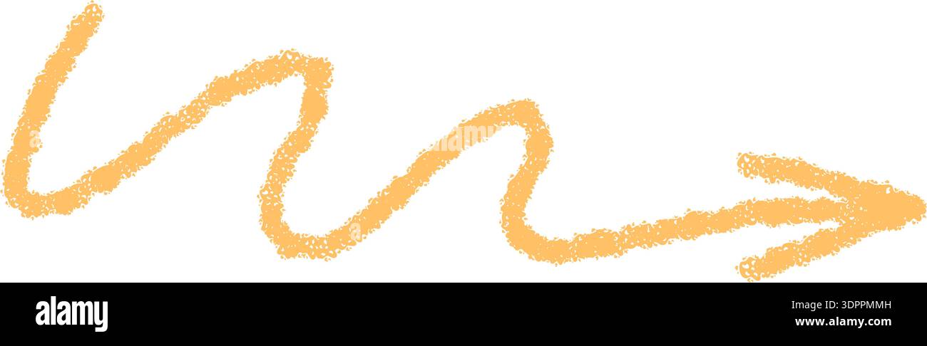 Hand Drawn Wavy Crayon Arrow Icon Stock Vector