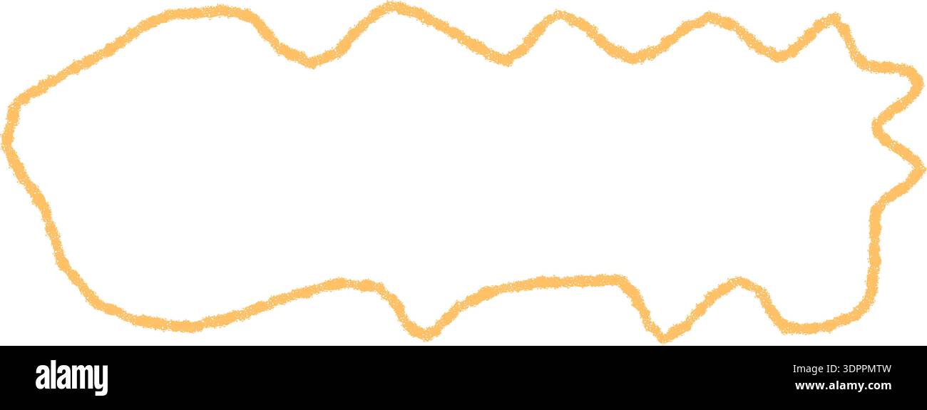 Wavy Chalk Scribble Rectangle Frame Outline Stock Vector