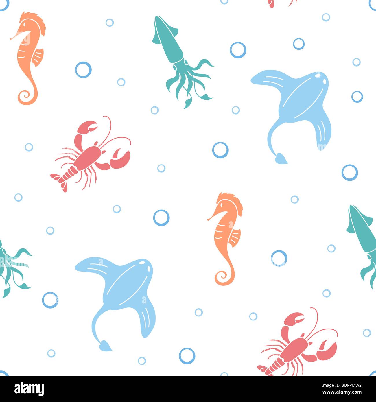 Seamless Underwater Aquatic Pattern Stock Vector