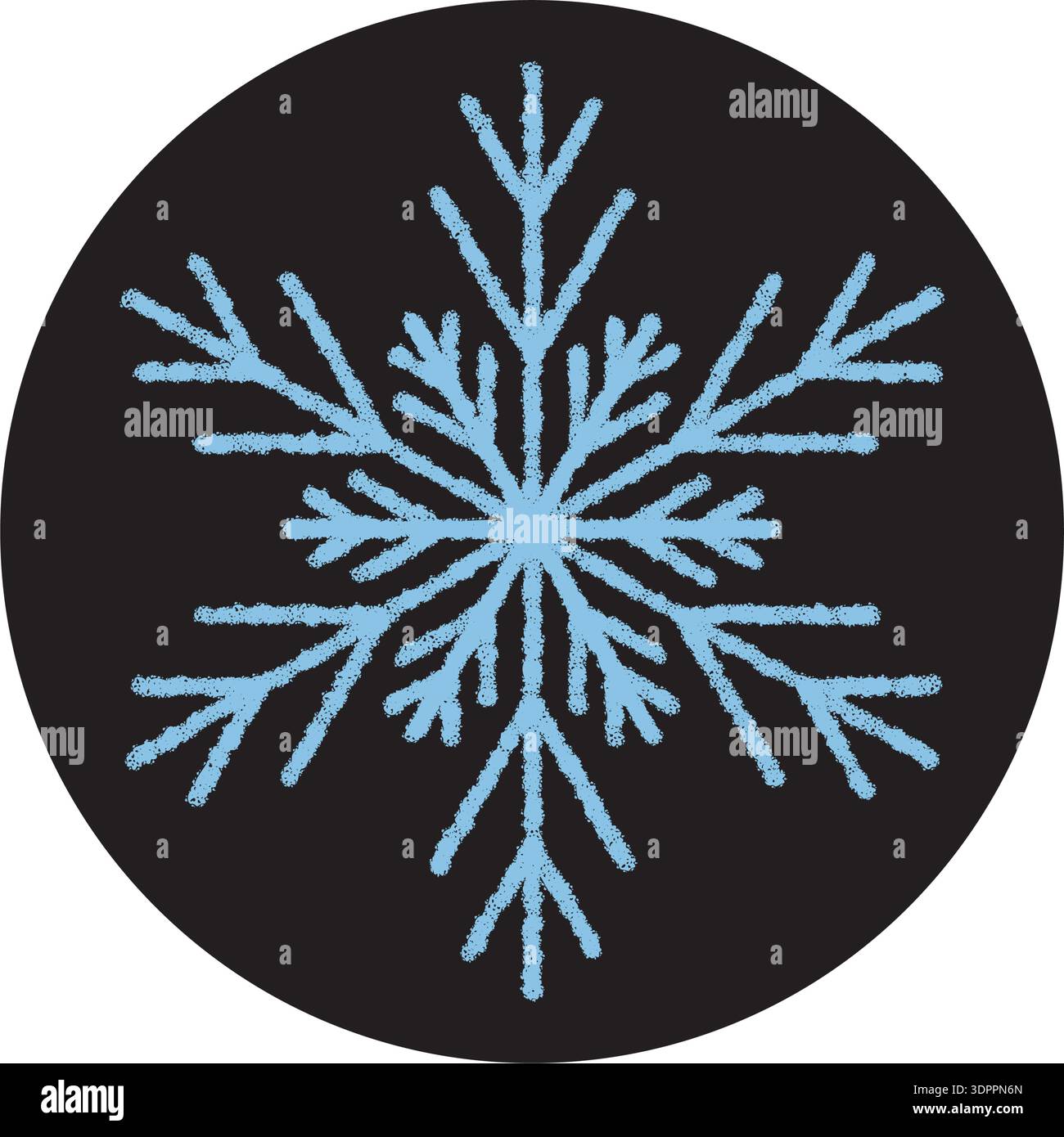Snowflake Sticker Icon In Crayon Circle Stock Vector