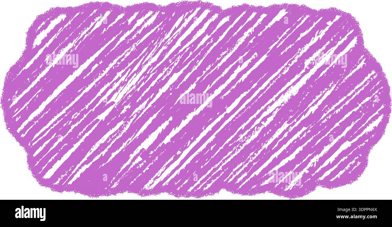 Groovy Crayon Scallop Rectangle Border Stock Vector