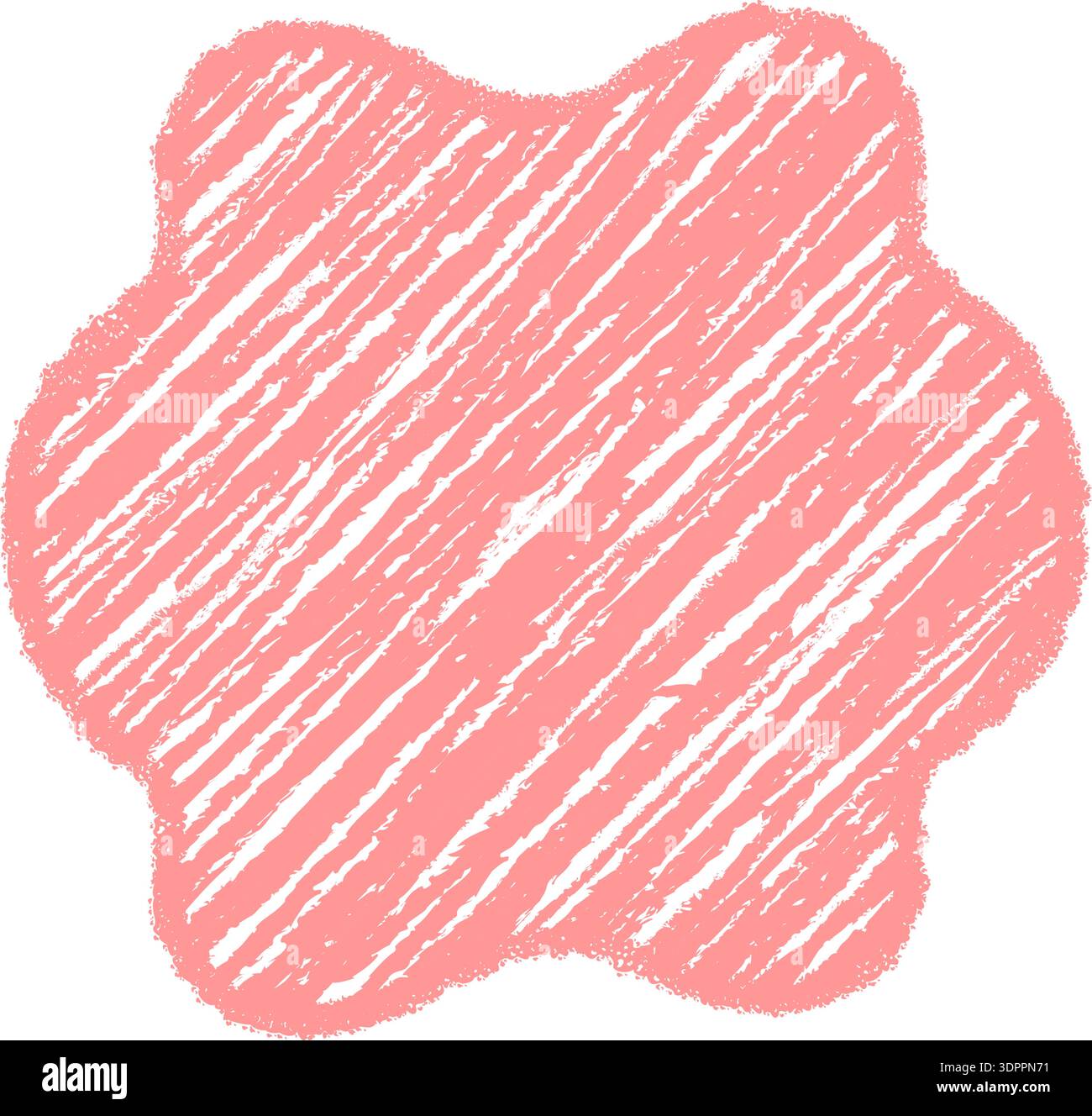 Groovy Pink Scallop Sketch Frame Shape Stock Vector
