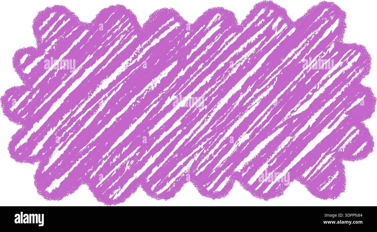 Groovy Crayon Shaded Scallop Rectangle Frame Stock Vector