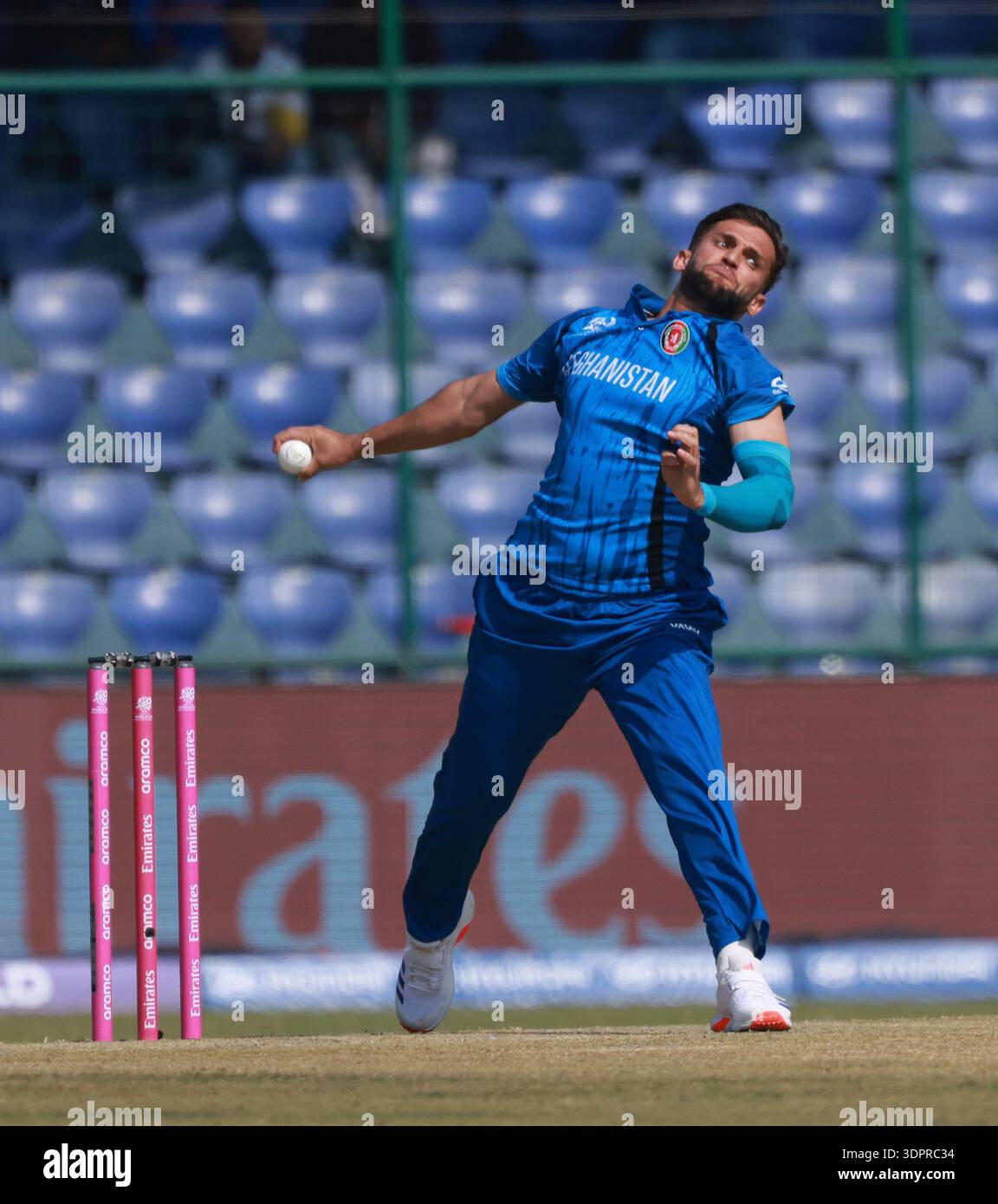 Azmatullah Omarzai of Afghanistan during 28th Match, Group D ...