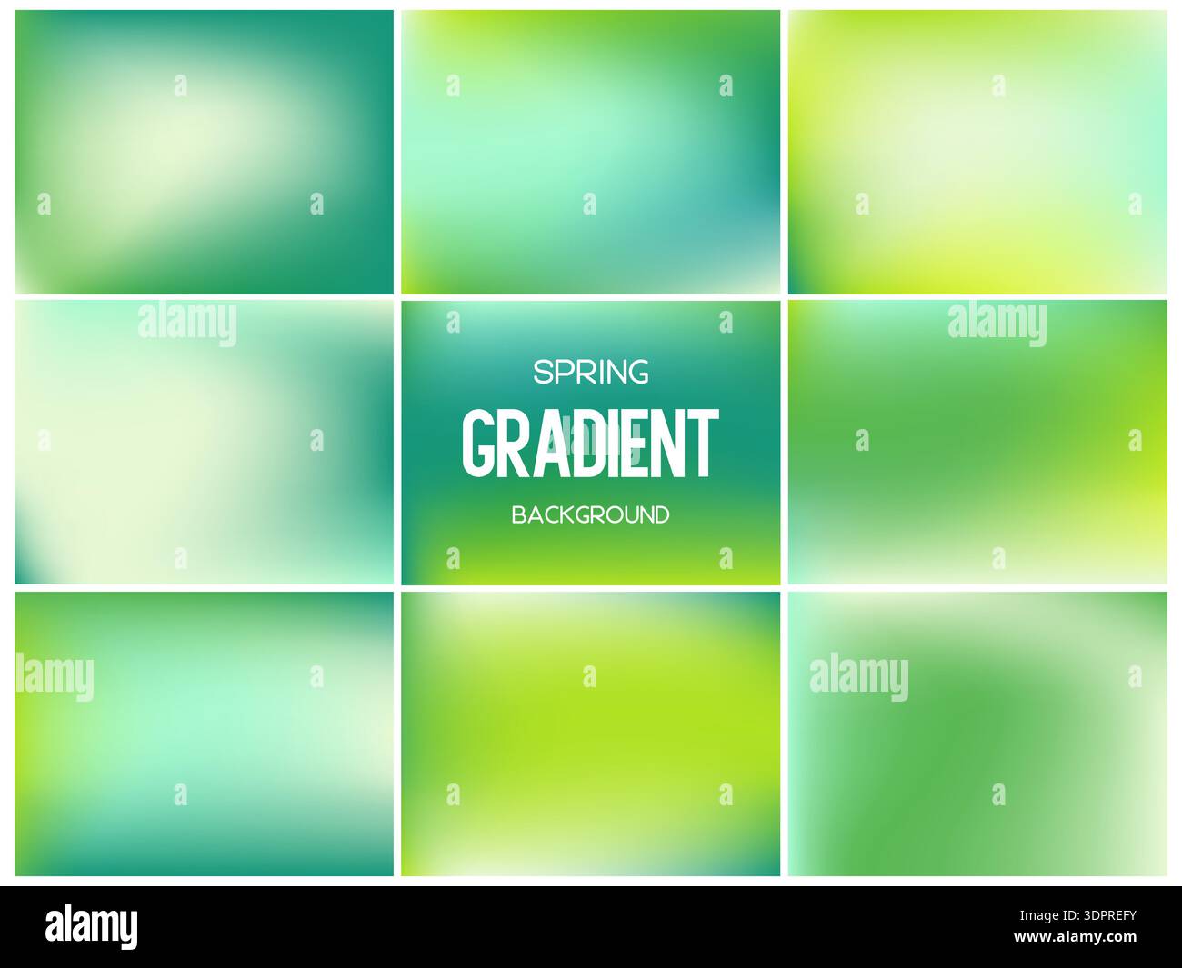 Collection of light spring mesh gradients. Stock Vector