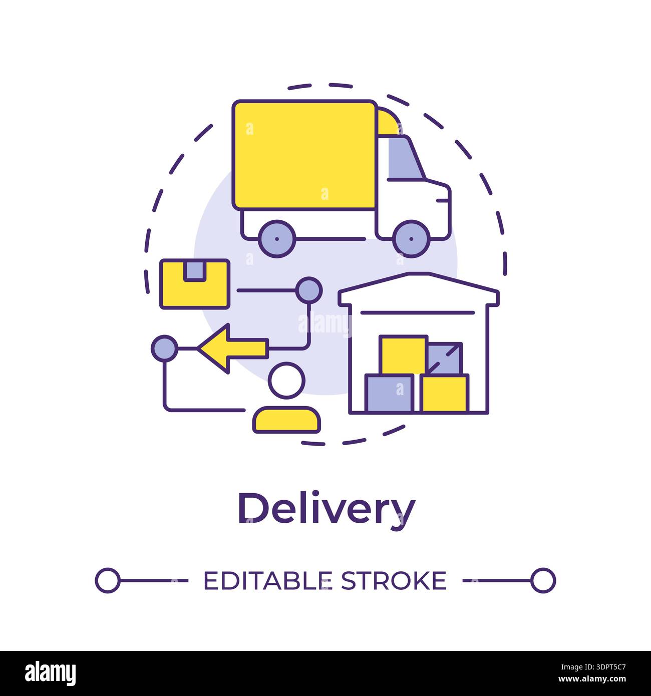 Delivery multi color concept icon Stock Vector