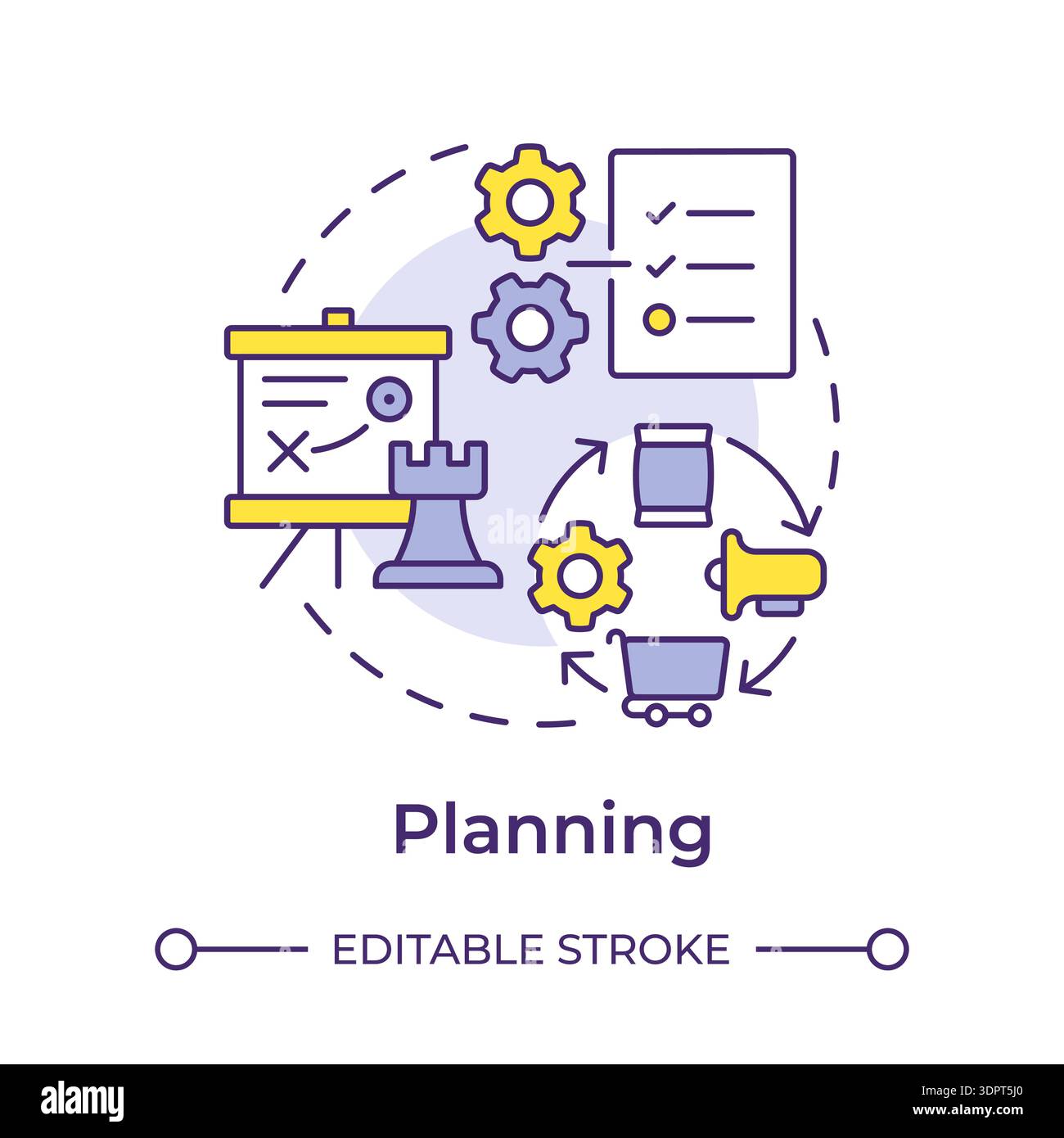 Planning multi color concept icon Stock Vector