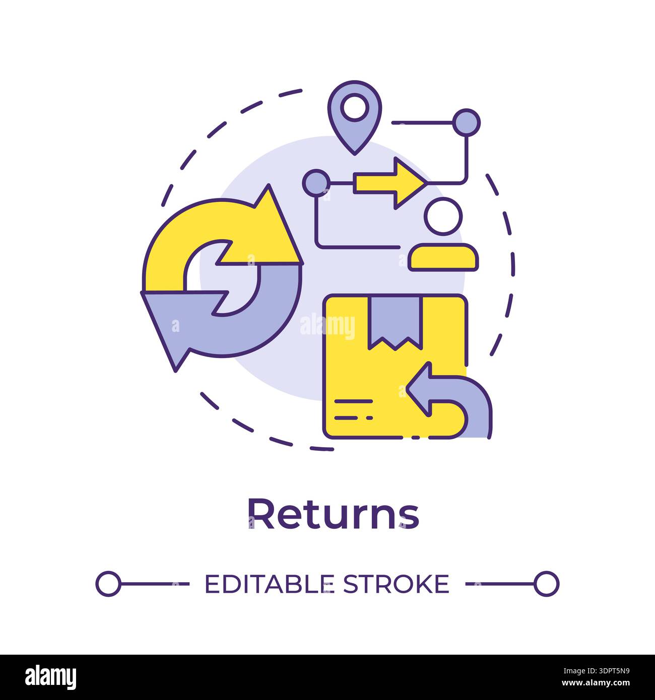 Returns multi color concept icon Stock Vector