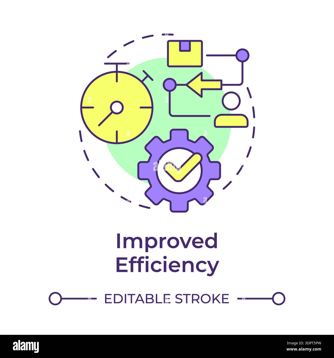 Improved efficiency multi color concept icon Stock Vector
