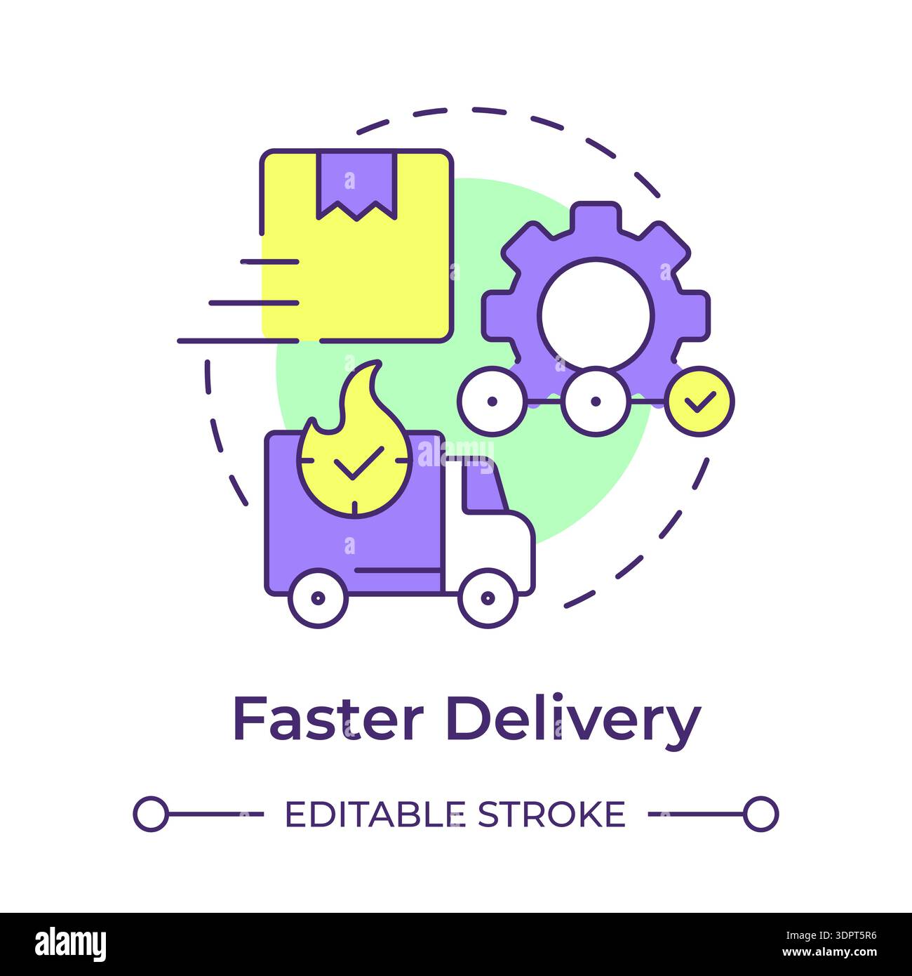 Faster delivery multi color concept icon Stock Vector