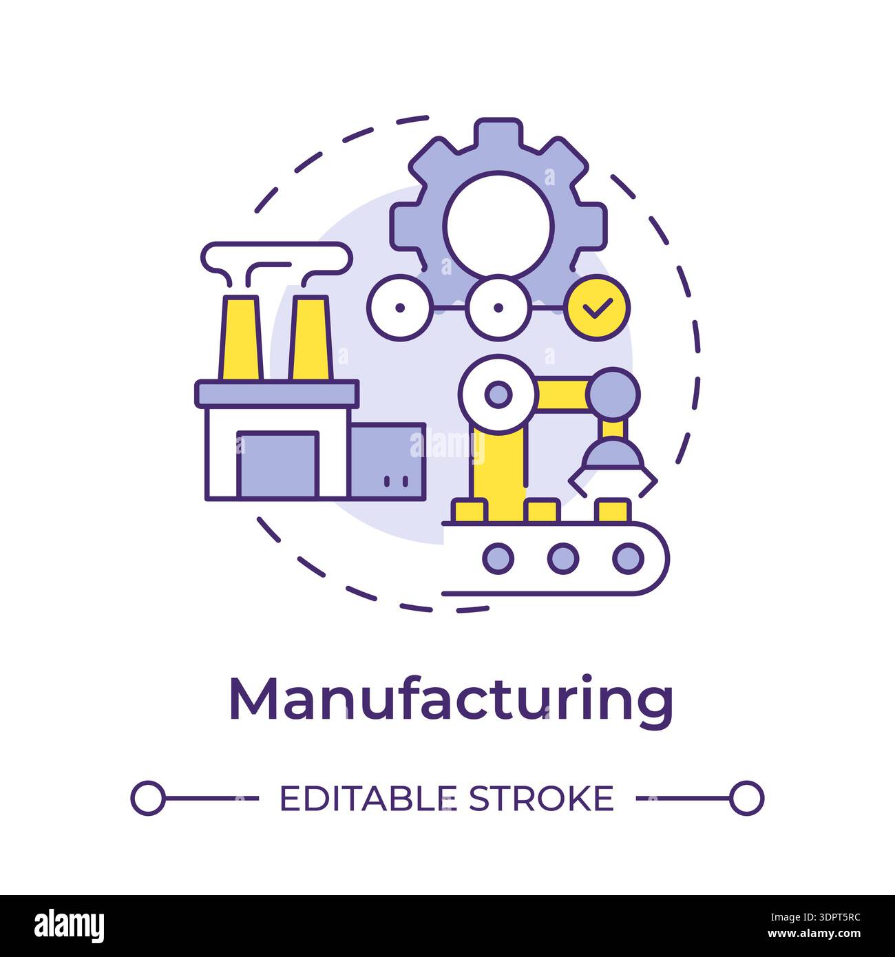 Manufacturing multi color concept icon Stock Vector