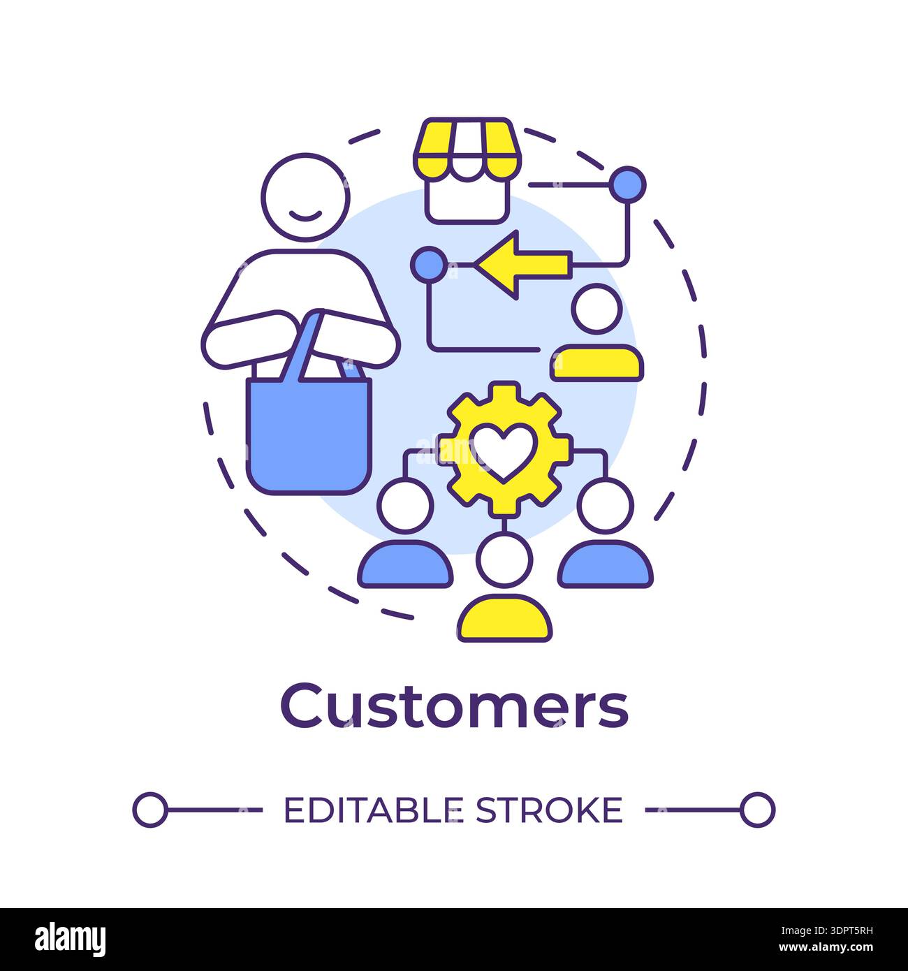 Customers multi color concept icon Stock Vector