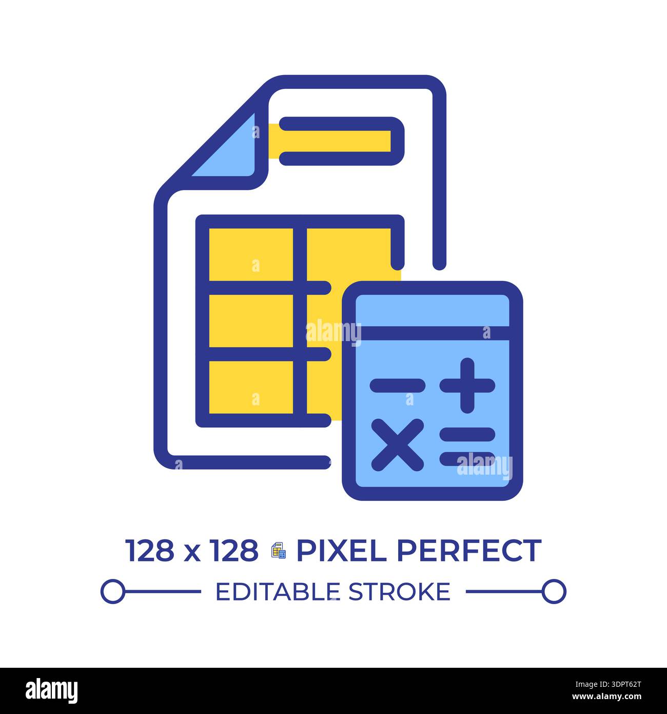 Bookkeeping pixel perfect line color icon Stock Vector