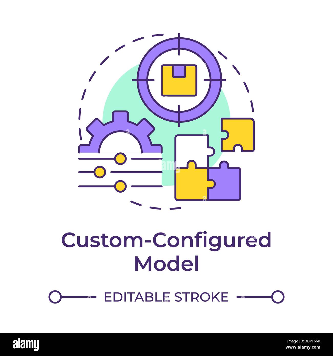 Custom configured model multi color concept icon Stock Vector