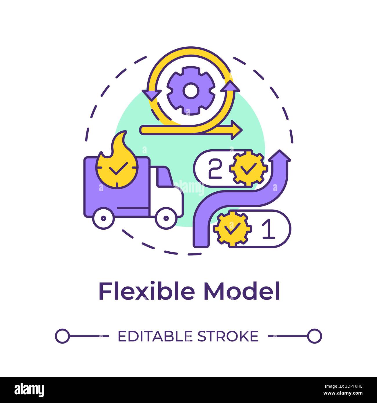Flexible model multi color concept icon Stock Vector