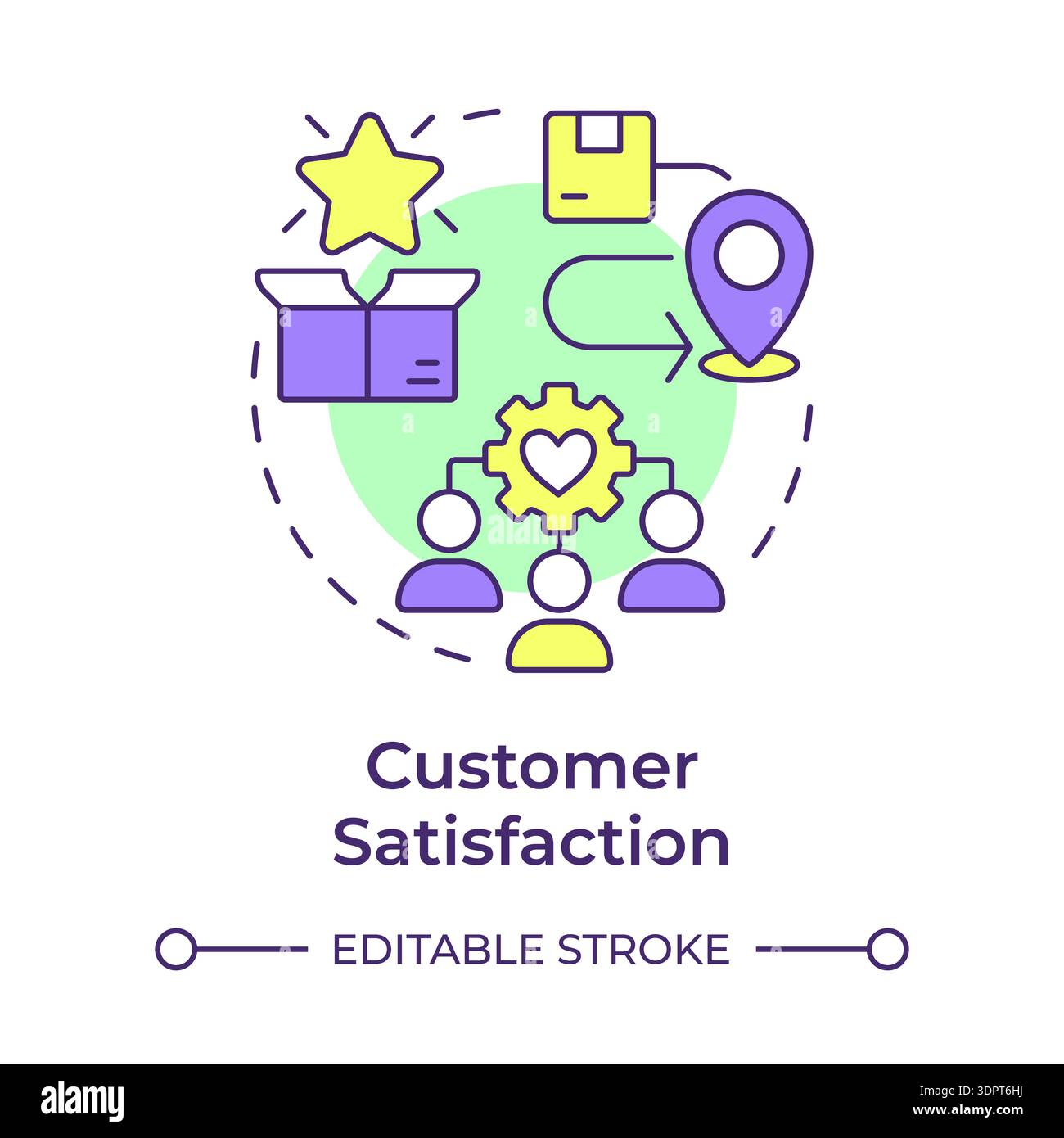 Customer satisfaction multi color concept icon Stock Vector