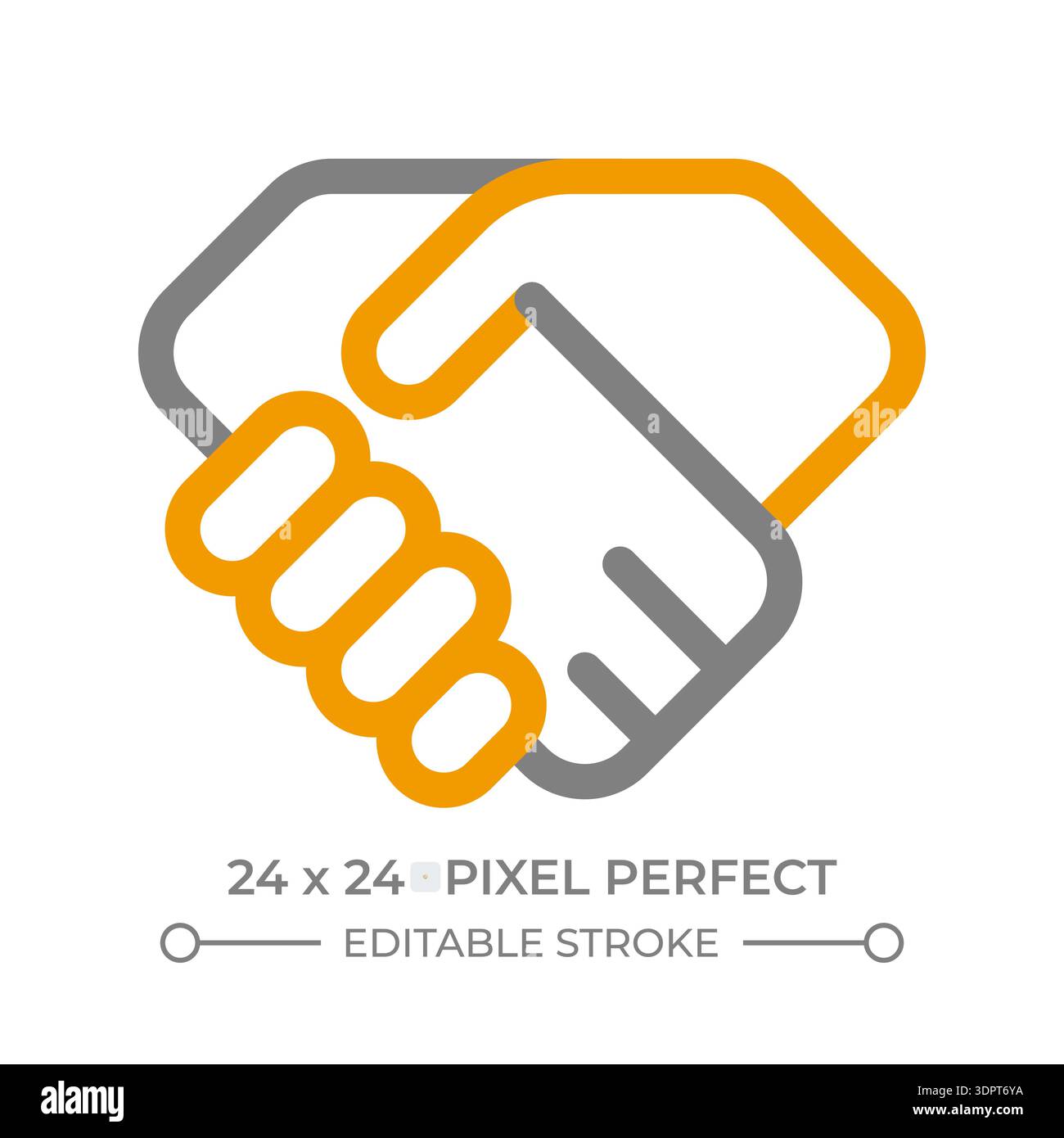 Handshake colorful line ui icon Stock Vector